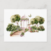 Groene Waterverf Heerlijke Tuin bruiloft Briefkaart (Voorkant)