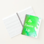 Groene waterverf het creatieve levenscitaat notitieboek (Binnen)