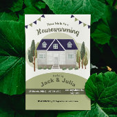 Groene Waterverf Housewarming Party Uitnodiging