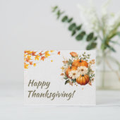 Groene Waterverf Illustratie Happy Thanksgiving Feestdagenkaart (Staand voorkant)