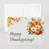 Groene Waterverf Illustratie Happy Thanksgiving Feestdagenkaart (Voorkant / Achterkant)