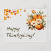 Groene Waterverf Illustratie Happy Thanksgiving Feestdagenkaart (Voorkant)