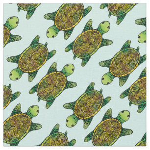 Groene Waterverf Inkt Drage schildpad Patroon Stof