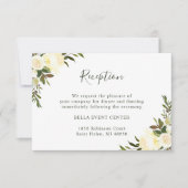 Groene Waterverf Ivory Bloemige Trouwreceptie Kaart (Voorkant)