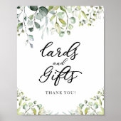 Groene Waterverf Kaarten En Cadeaus Bord  Poster (Voorkant)