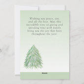 Groene Waterverf Kerstboom Artistiek Feestdagenkaart (Achterkant)