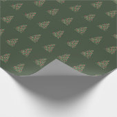 Groene Waterverf kerstboom bladeren Cadeaupapier (Hoek)