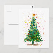 Groene Waterverf kerstboom Briefkaart (Voorkant / Achterkant)