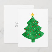 Groene waterverf kerstboom notitiekaartje (Voorkant / Achterkant)