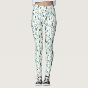 Groene Waterverf kerstboompatroon Leggings