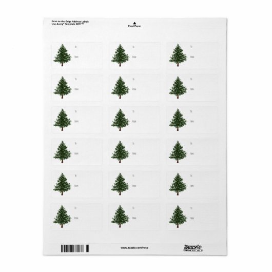 Groene Waterverf kerstboompijn - Gift Label (Full Sheet)