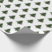 Groene Waterverf kerstboomstructuur Cadeaupapier (Hoek)