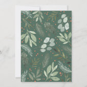 Groene Waterverf Kerstkaart met Foto Kaart (Achterkant)