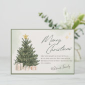 Groene Waterverf Kerstvakantie Kaart (Staand voorkant)