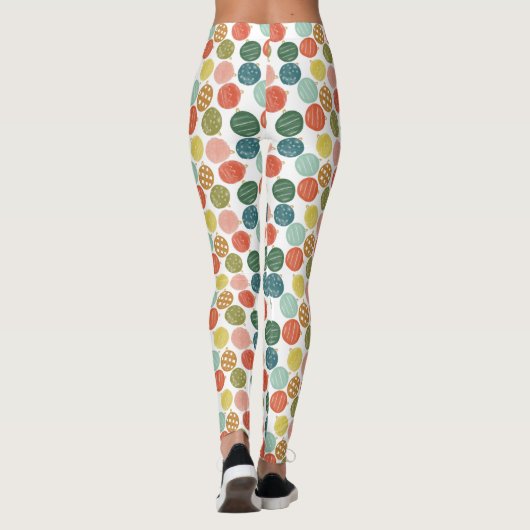 Groene Waterverf Kerstversieringen Patroon Leggings (Achterkant)