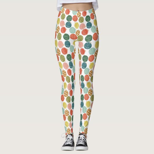 Groene Waterverf Kerstversieringen Patroon Leggings (Voorkant)