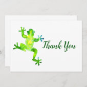 Groene Waterverf Kikker Bedankkaart (Voorkant / Achterkant)