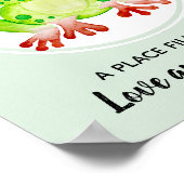 Groene Waterverf Kikker Jungle Babykamer Kunst Poster (Hoek)