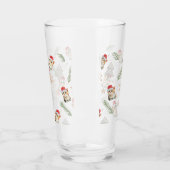 Groene waterverf kitten cat Santa Vrolijk Kerstfee Glas (Links)