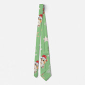 Groene waterverf kitten cat Santa Vrolijk Kerstfee Stropdas (Achterkant)