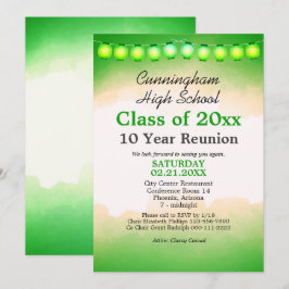 Groene Waterverf Klasse Reunion Sjabloon Kaart