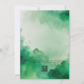 Groene waterverf klaver wassen bruiloft kaart (Achterkant)