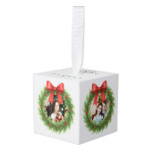 Groene Waterverf Krans Foto Moderne Kerst Decoratie (Voorkant hoekig)