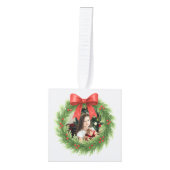 Groene Waterverf Krans Foto Moderne Kerst Decoratie (Voorkant)