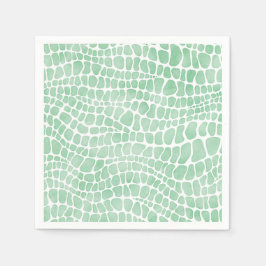 Groene Waterverf Krokodile Huidpatroon Servet