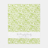 Groene Waterverf Kunst FAMILIENAAM Locatie Decor Fleece Deken (Voorkant)