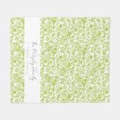 Groene Waterverf Kunst FAMILIENAAM Locatie Decor Fleece Deken (Voorkant (Horizontaal))