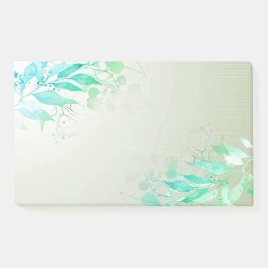 Groene Waterverf laat bloemen botanische bruiloft  Post-it® Notes (Voorkant)