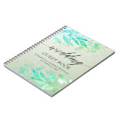 Groene Waterverf laat bloemen bruiloft Guestbook Notitieboek (Linkerzijde)