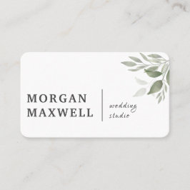 Groene Waterverf laat bruiloft wit Visitekaartje