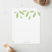 Groene Waterverf laat gepersonaliseerde verhalen o Notitiekaartje (Voorkant / Achterkant in situ)