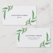 Groene Waterverf laat op wit staan Visitekaartje (Voorkant / Achterkant)
