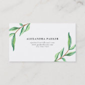 Groene Waterverf laat op wit staan Visitekaartje (Achterkant)