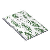 Groene Waterverf laat patroon gepersonaliseerd Notitieboek (Rechterzijde)