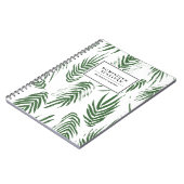 Groene Waterverf laat patroon gepersonaliseerd Notitieboek (Linkerzijde)