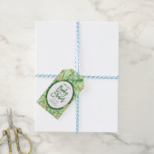 Groene Waterverf laat tropisch Baby shower achter Cadeaulabel (Met Touw)