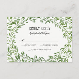 Groene Waterverf Laurel Leaf Krans Bruiloft RSVP