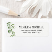 Groene Waterverf laurierbladkrans Etiket (Insitu)