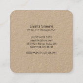 Groene Waterverf Leaf Branch Square Kraft Square B Vierkante Visitekaartje (Achterkant)