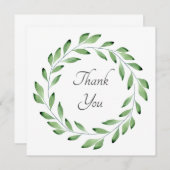 Groene Waterverf Leaf Branches Wreath Bedankkaart (Voorkant / Achterkant)