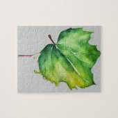 Groene Waterverf Leaf Legpuzzel (Horizontaal)