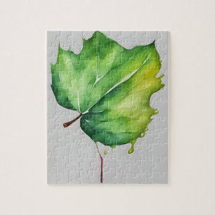 Groene Waterverf Leaf Legpuzzel