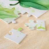Groene Waterverf Leaf Legpuzzel (Zijkant)