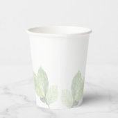 Groene Waterverf Leaf Paper Cup Papieren Bekers (Rechts)