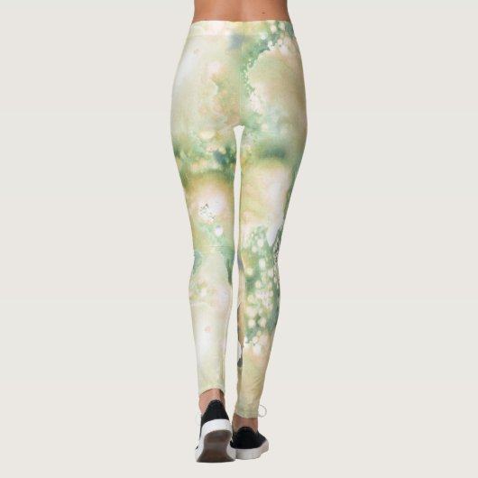 Groene waterverf leggings (Achterkant)