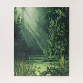 Groene waterverf legpuzzel (Verticaal)